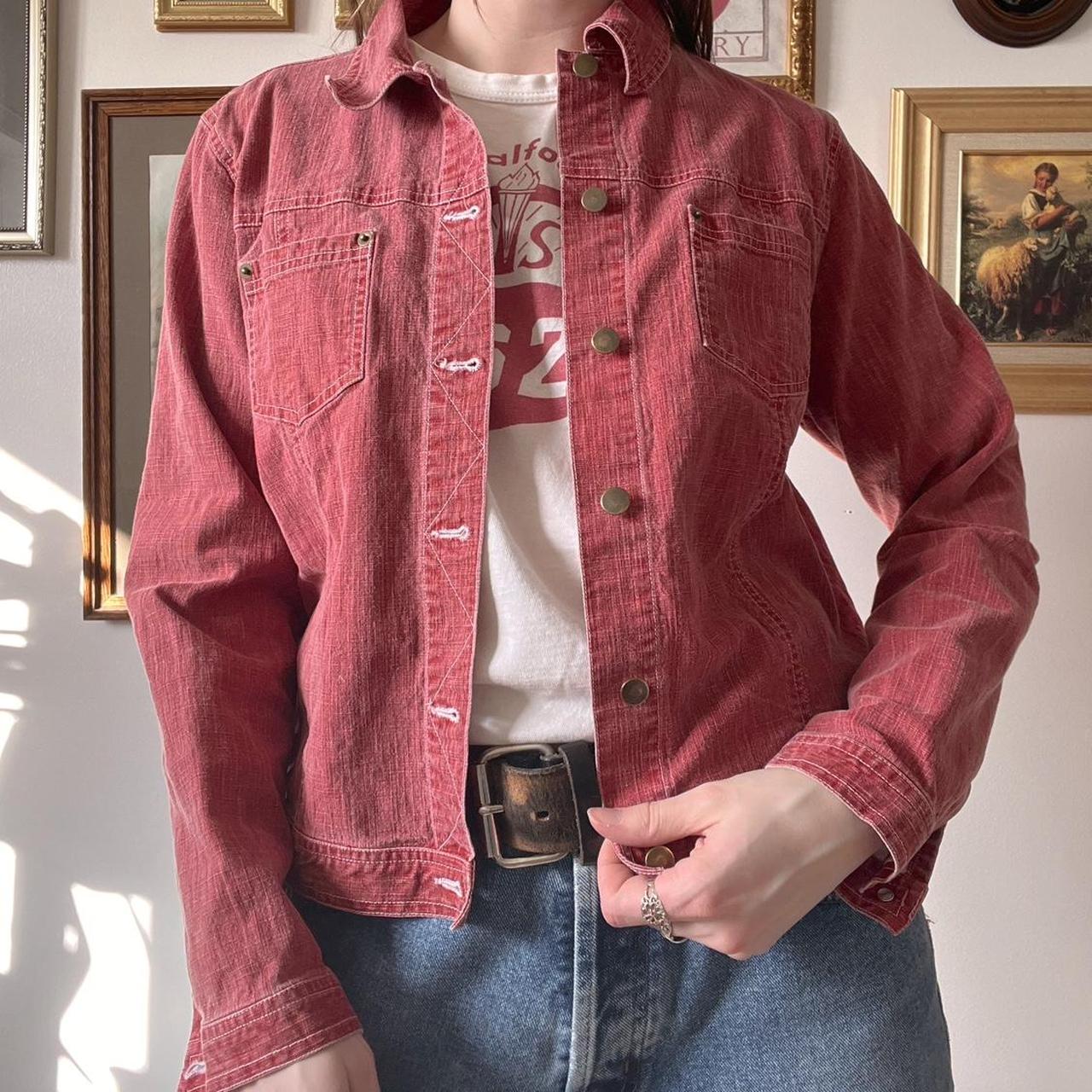 Red denim boxy jacket (S)