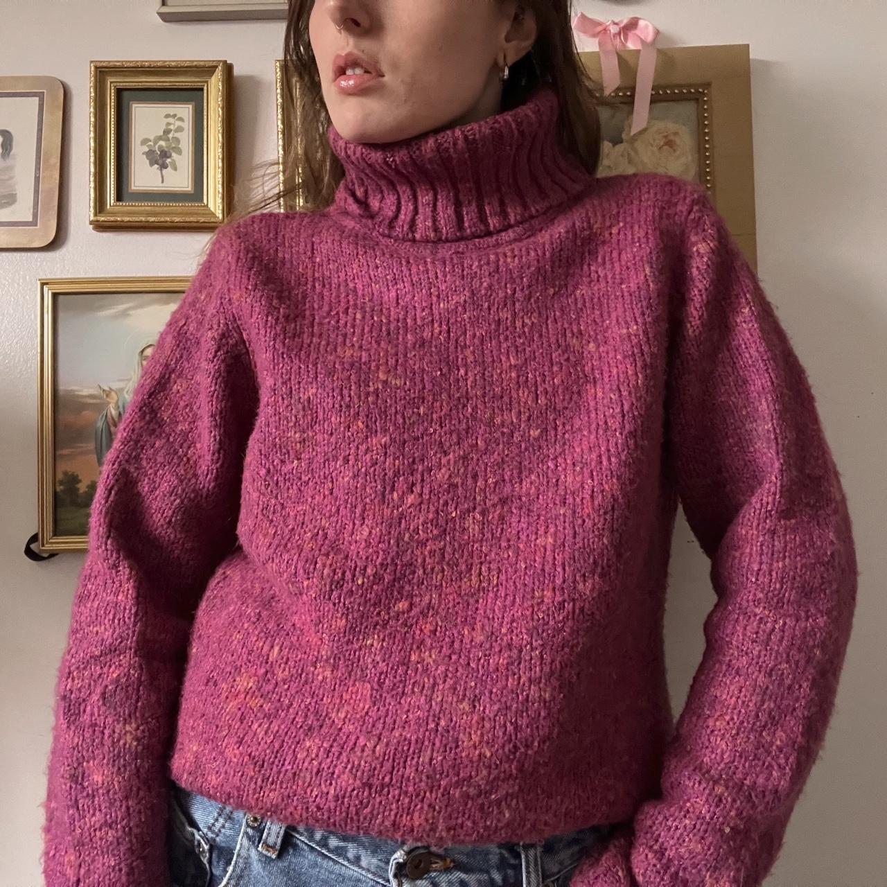 Magenta rose knit jumper (L)