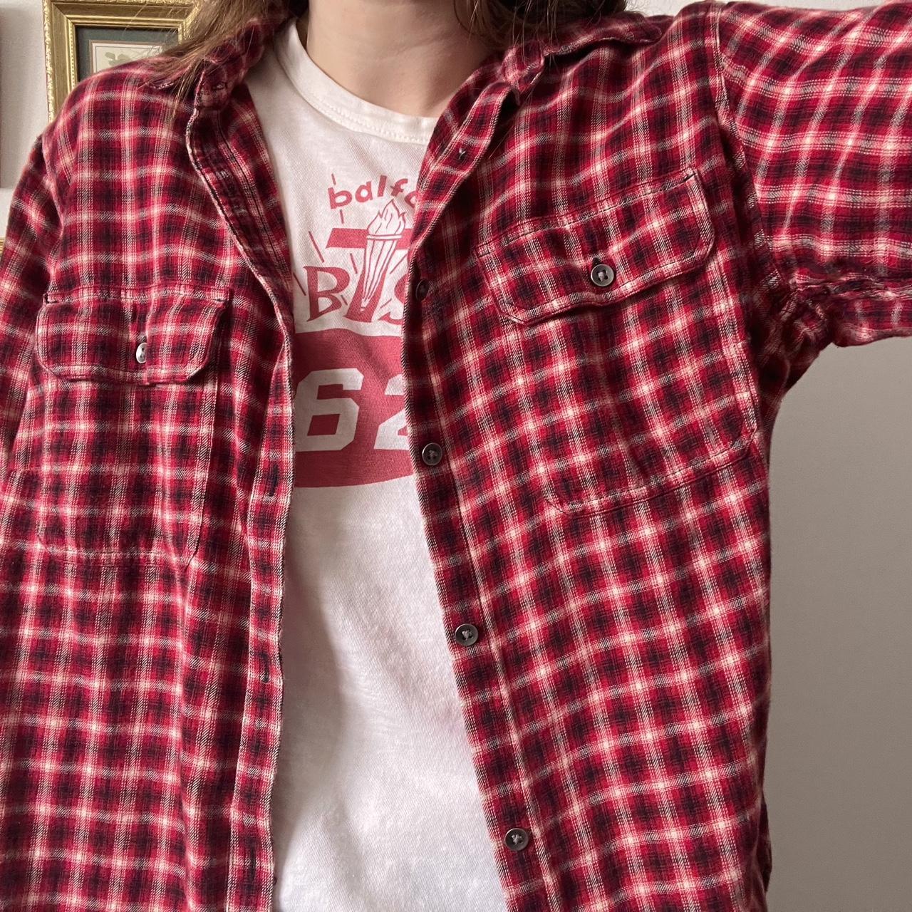 Red checkered button up (M)