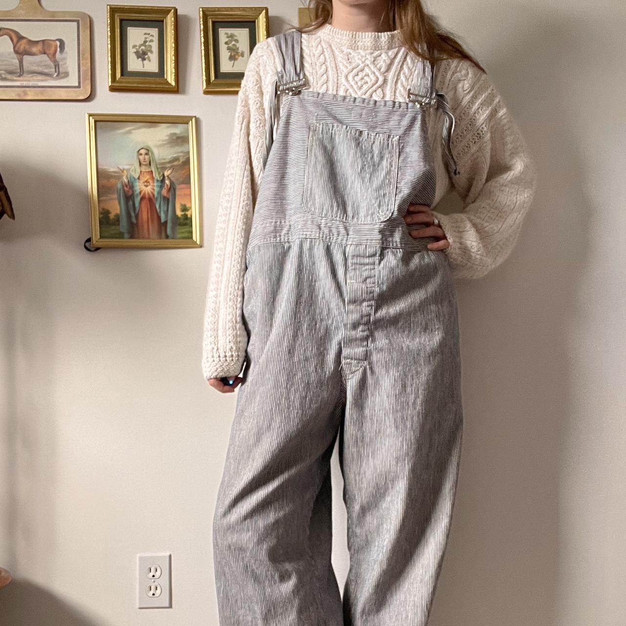 Vintage hickory stripe overalls (XL)