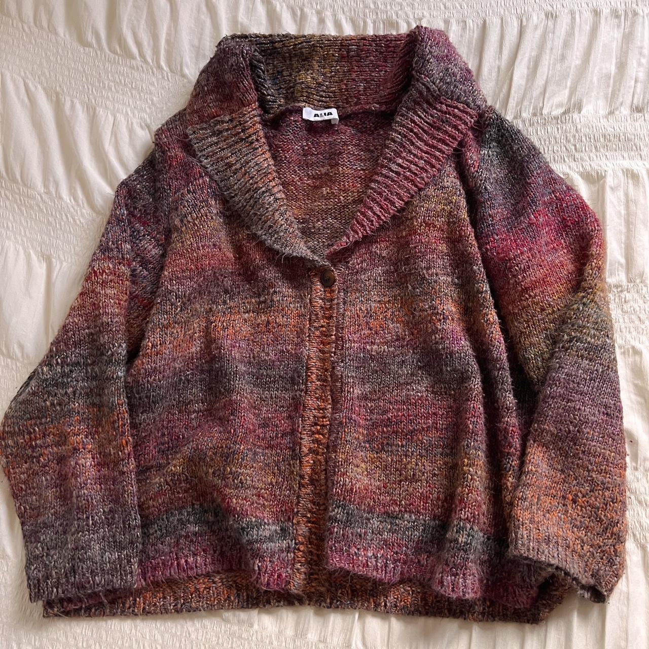 Slouchy rainbow knit cardigan (XL)