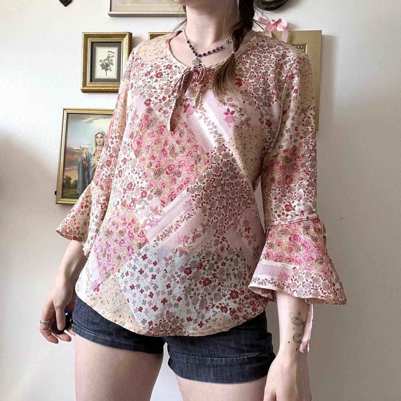 Patchwork floral top (S)