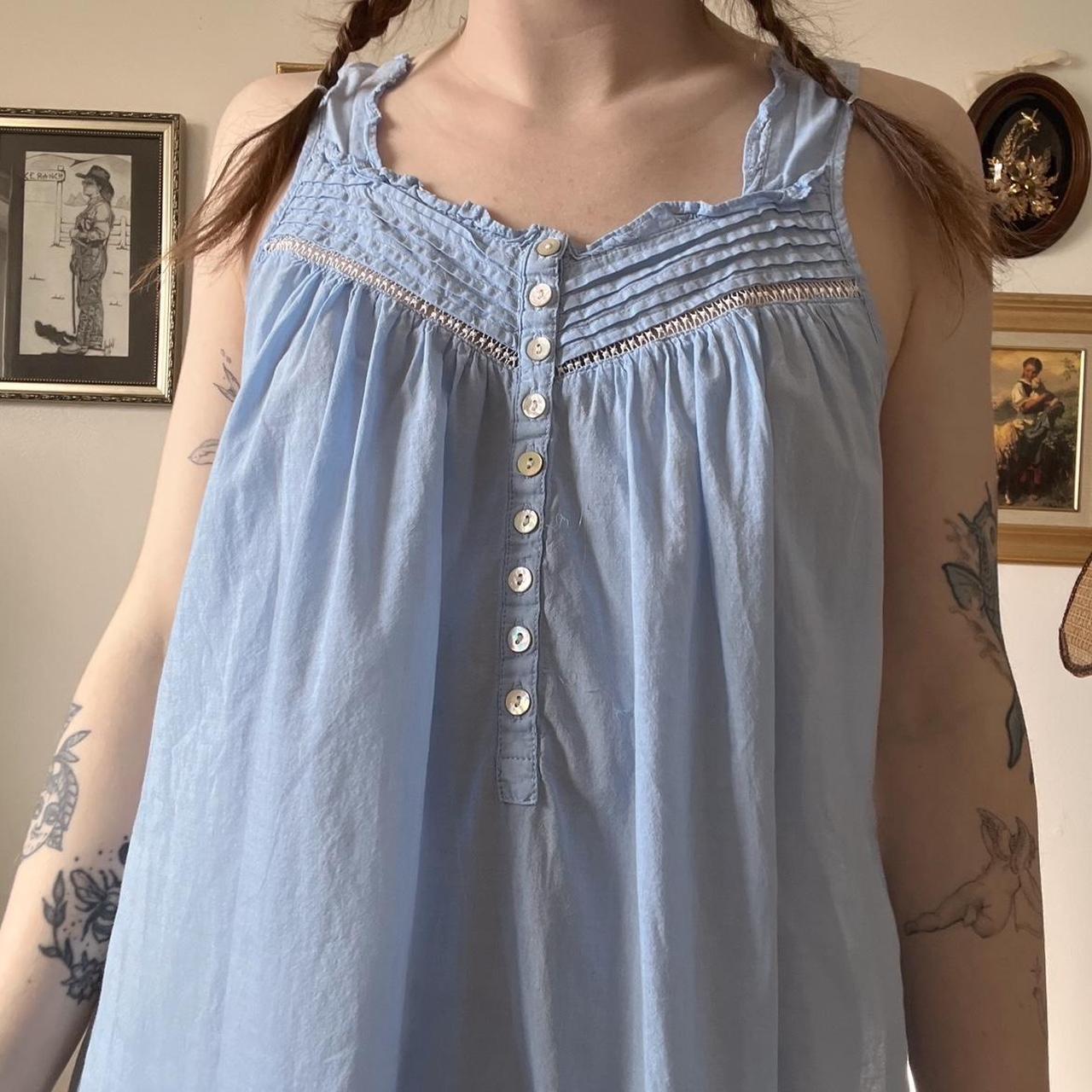 Powder blue ruffle dress (S)