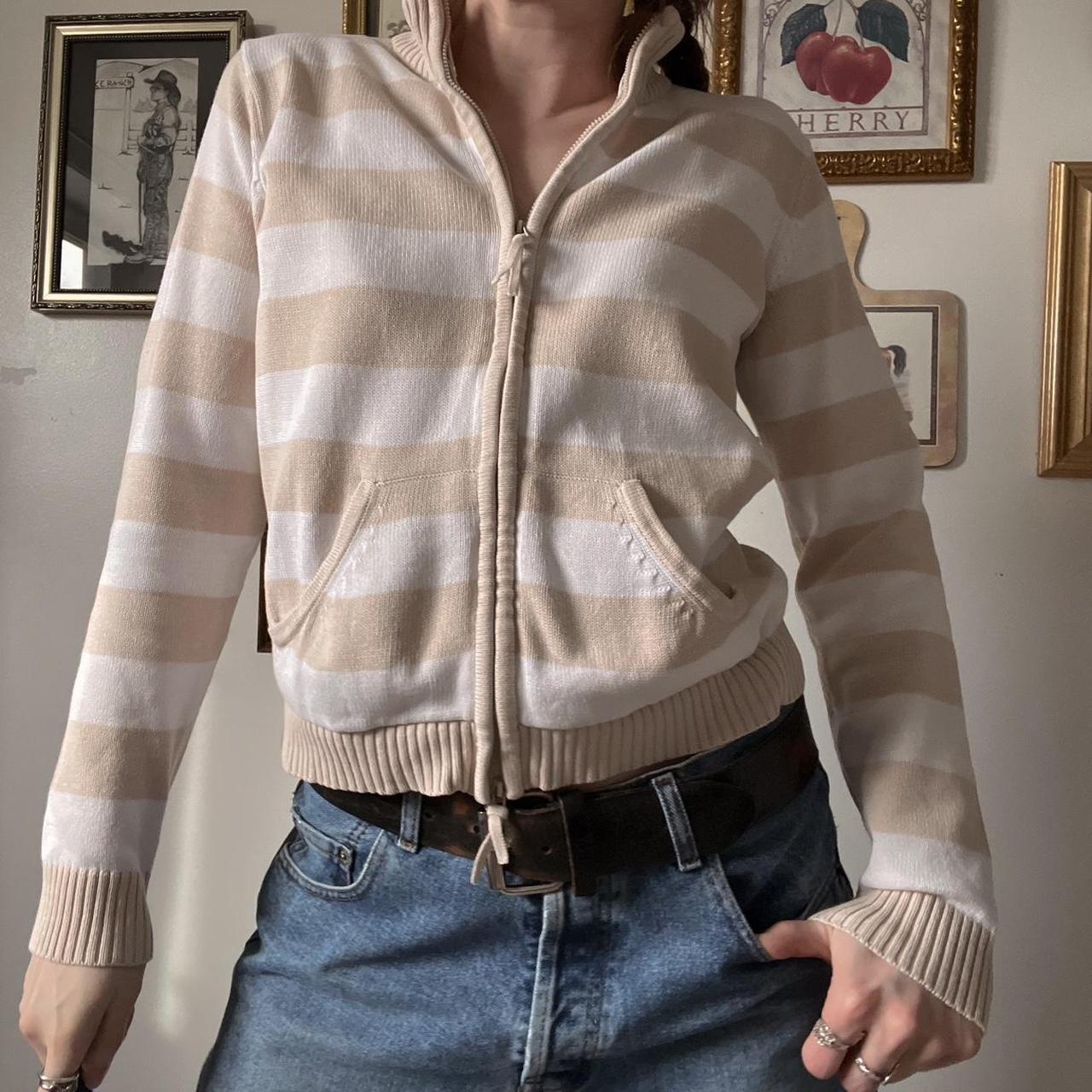 Striped knit mini cardigan (S)