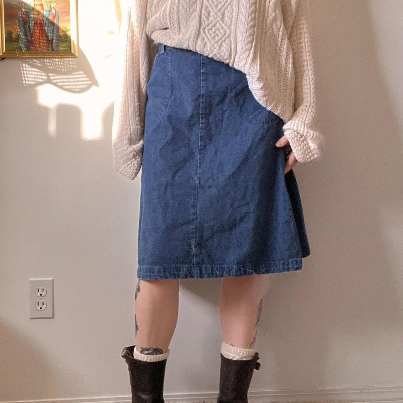 Vintage denim wrap skirt (S)