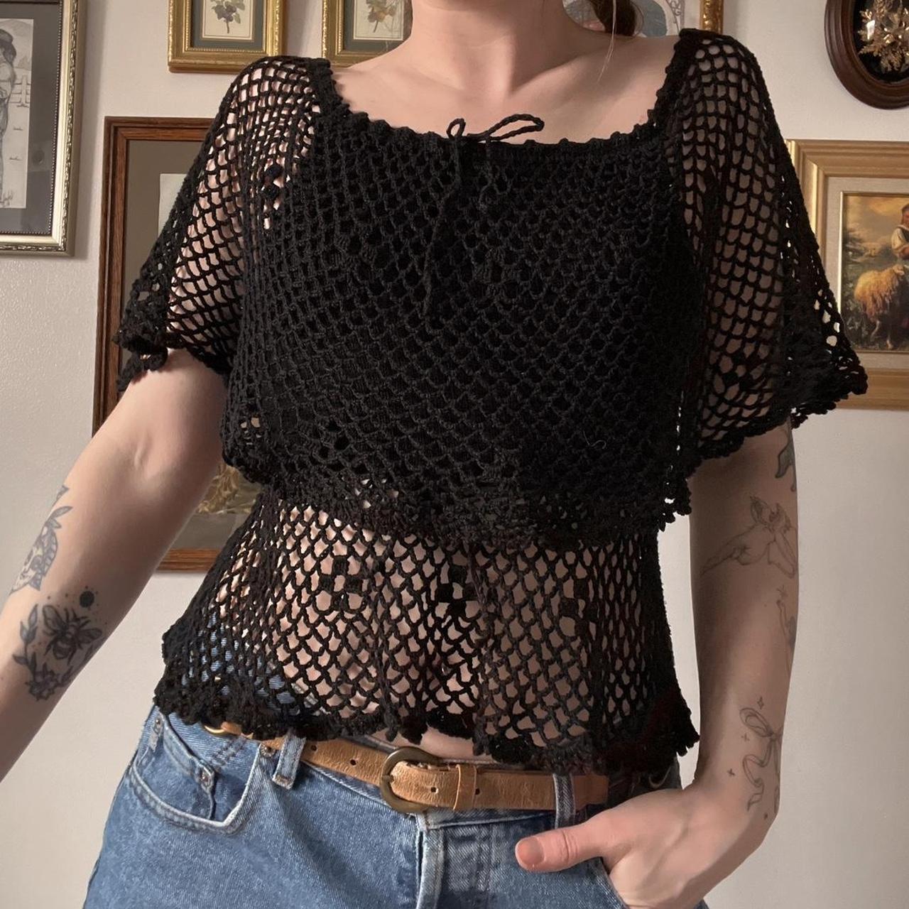 Vintage crochet whimsi top (S)