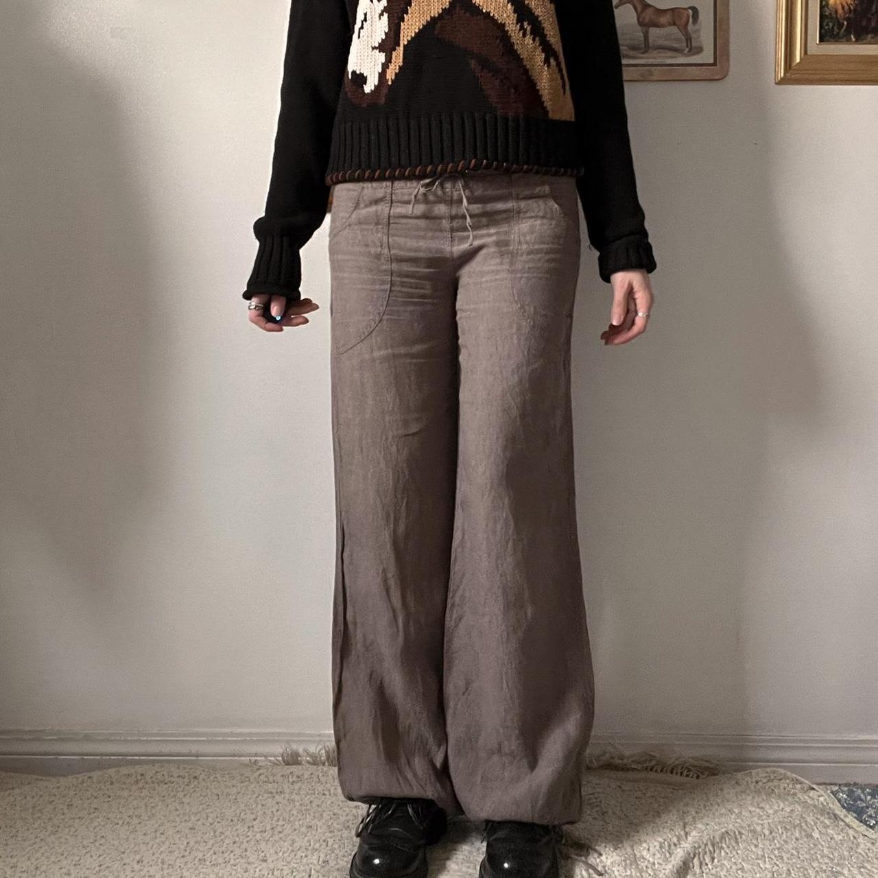 Wide leg linen pants (S)