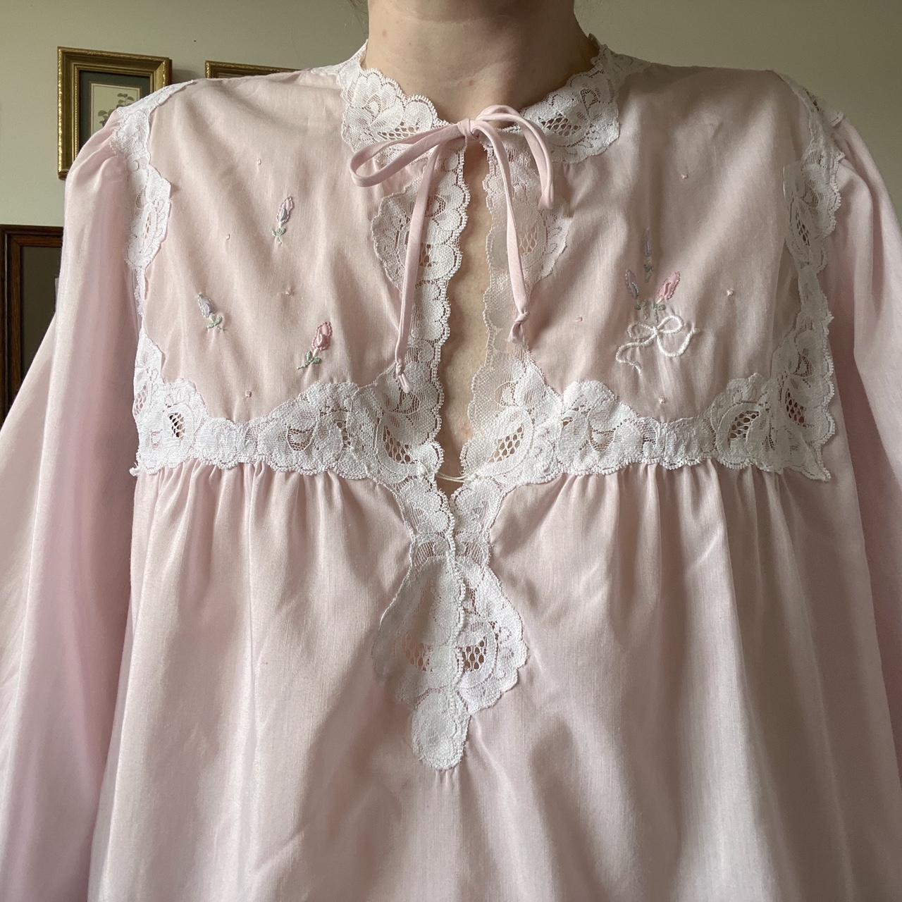 Pink lace cottage blouse (L)