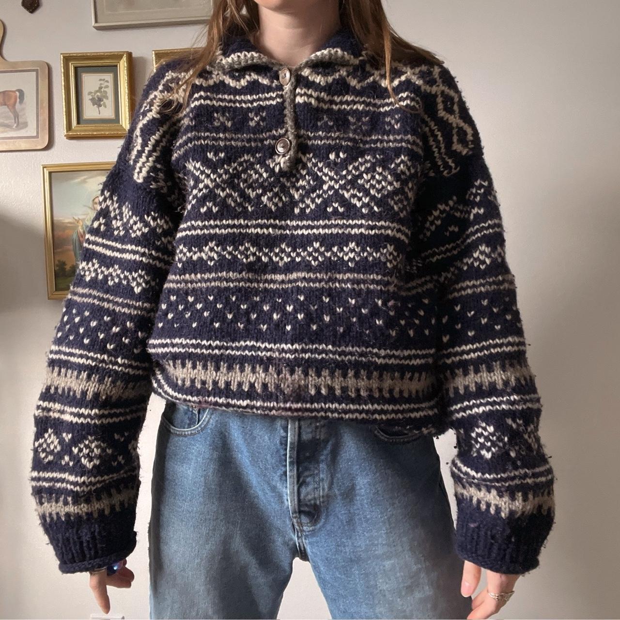 Chunky fairisle wool knit (L)