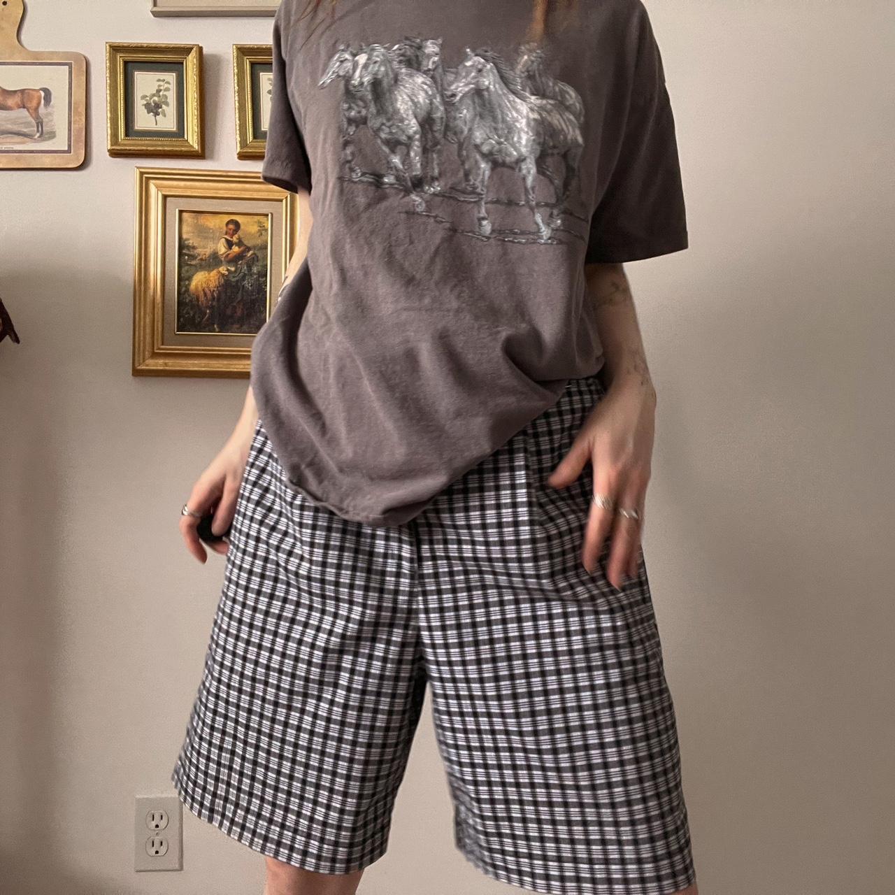 Checkered baggy shorts (34")