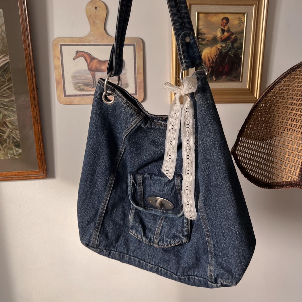 Vintage denim tote bag