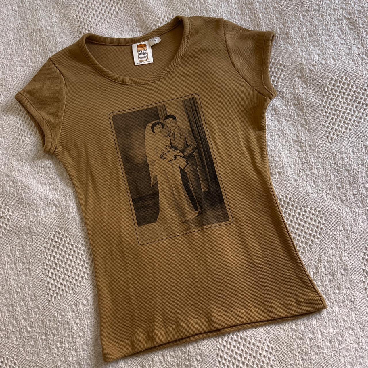 1970's wedding portrait baby tee (S/M)