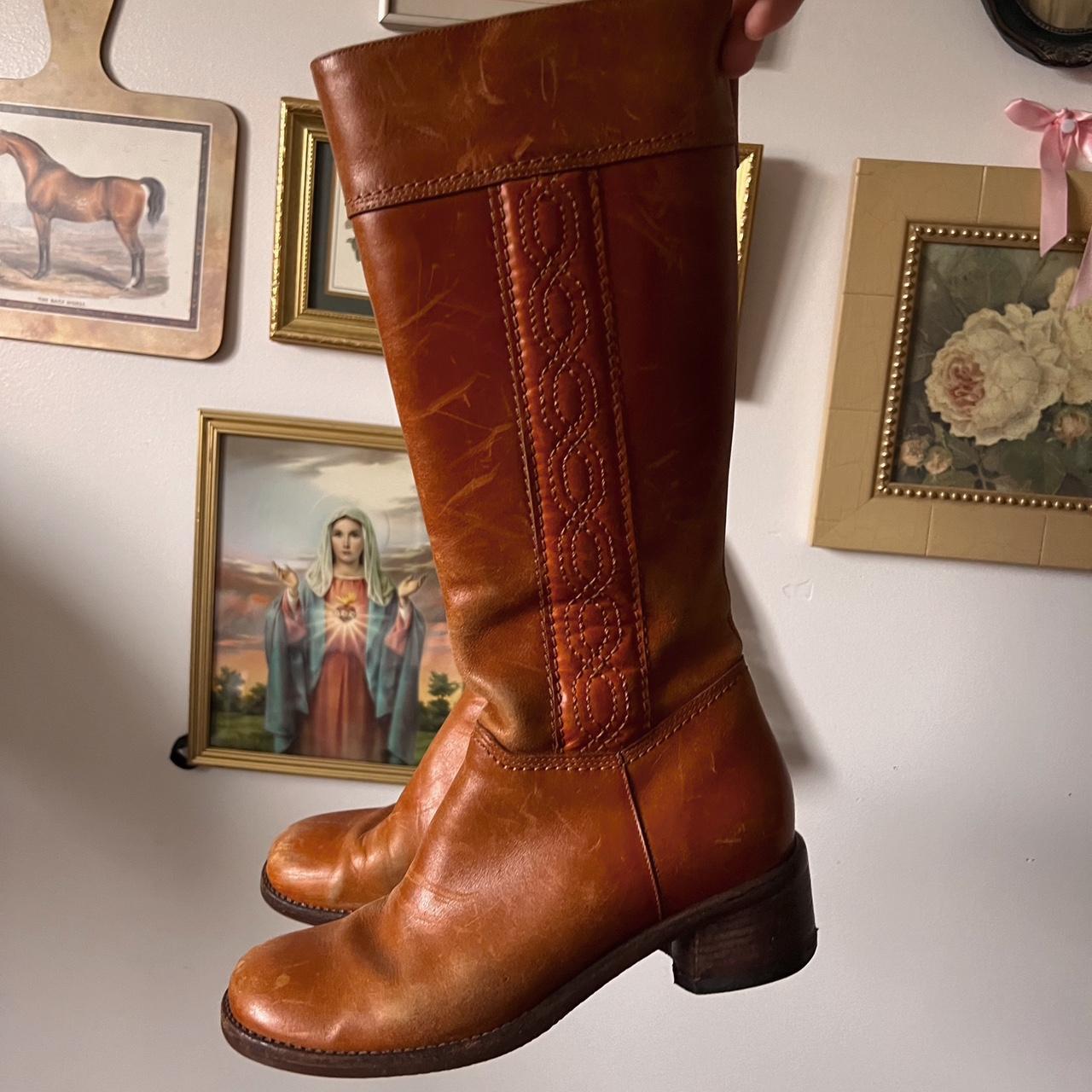 Vintage chunky leather boots (6)