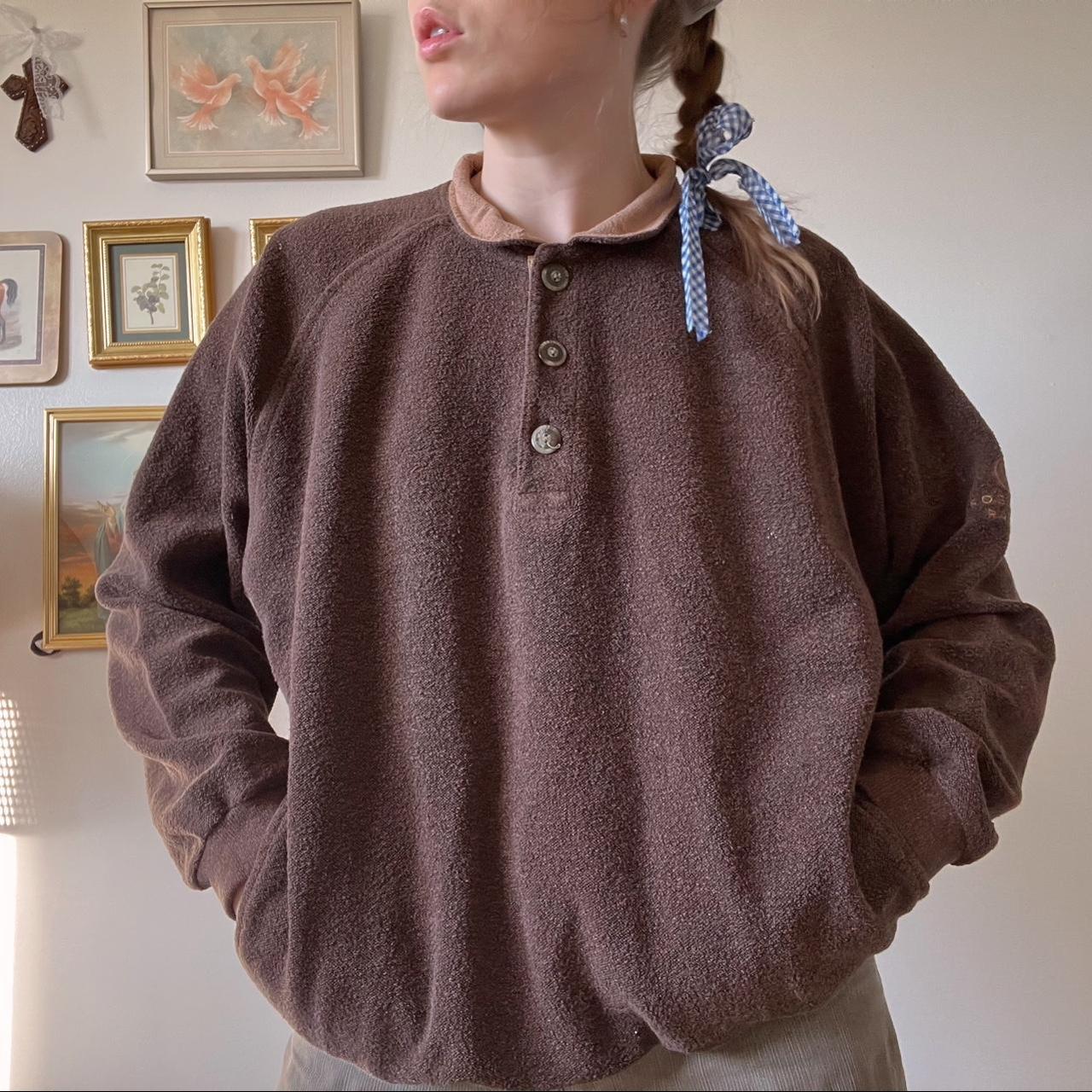 Slouchy brown cabincore sweater (M)