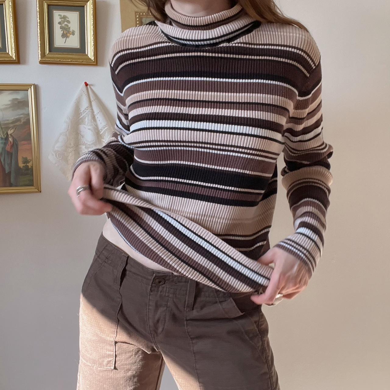 Mocha stripe sweater (L)