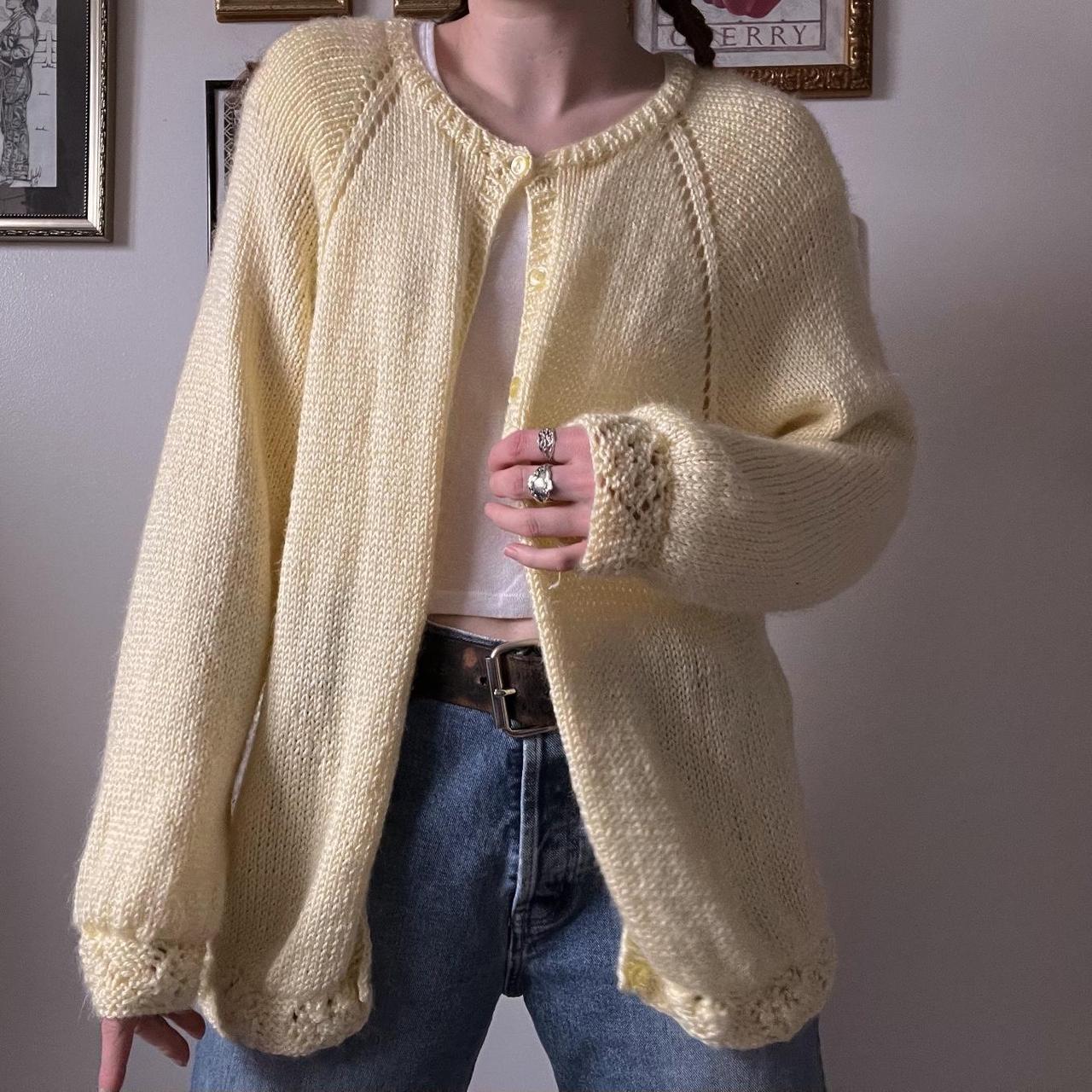 Canary yellow vintage cardigan (L)