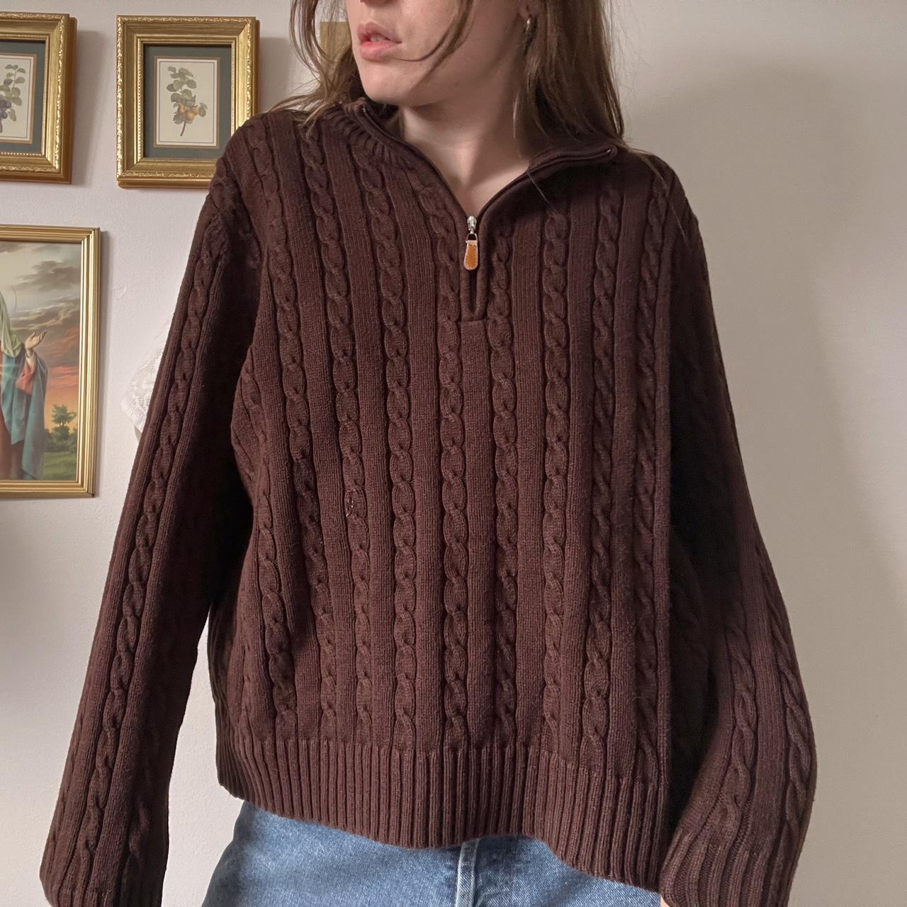 Brown cable knit sweater (M)