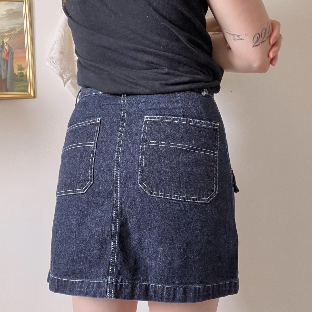 Cargo denim mini skirt (S)