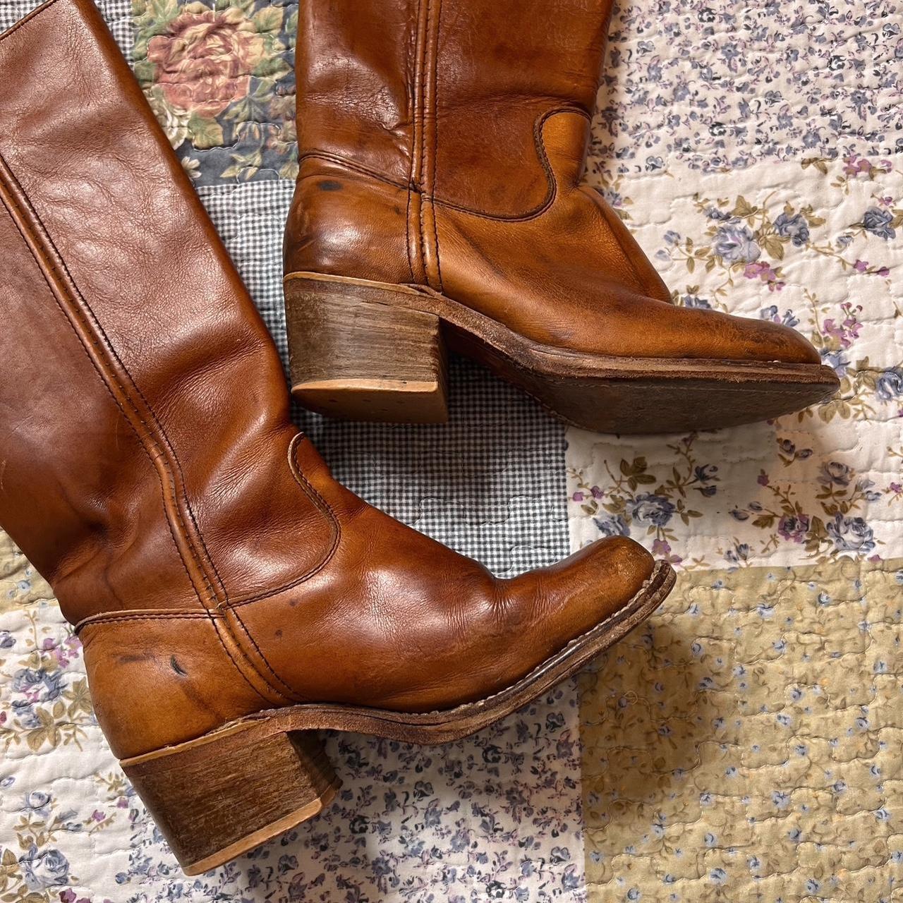 Vintage brown leather campus boots (37)