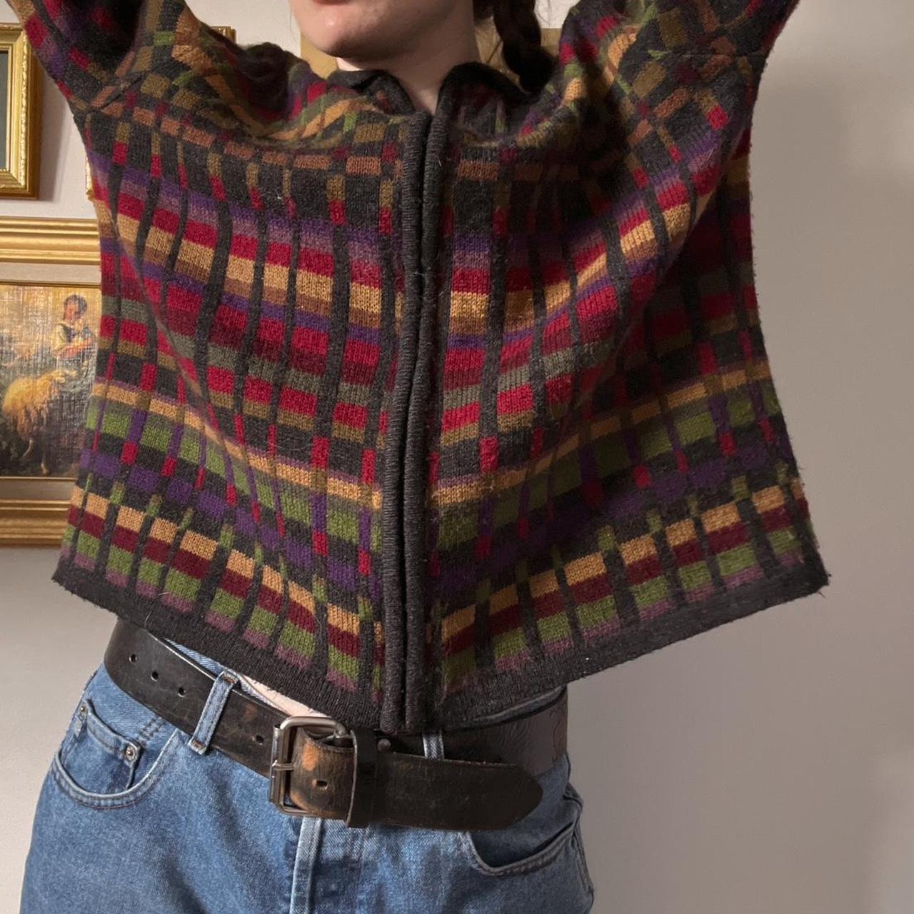 Vintage rainbow knit cardigan (M)