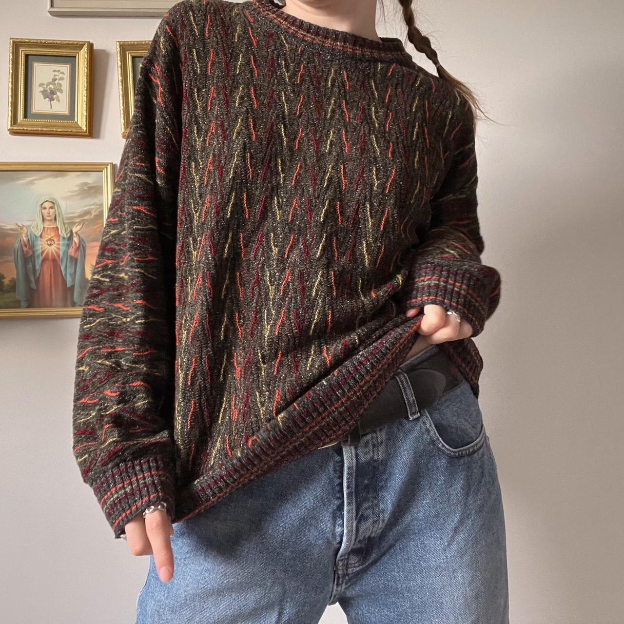 Vintage wishbone knit sweater (L)