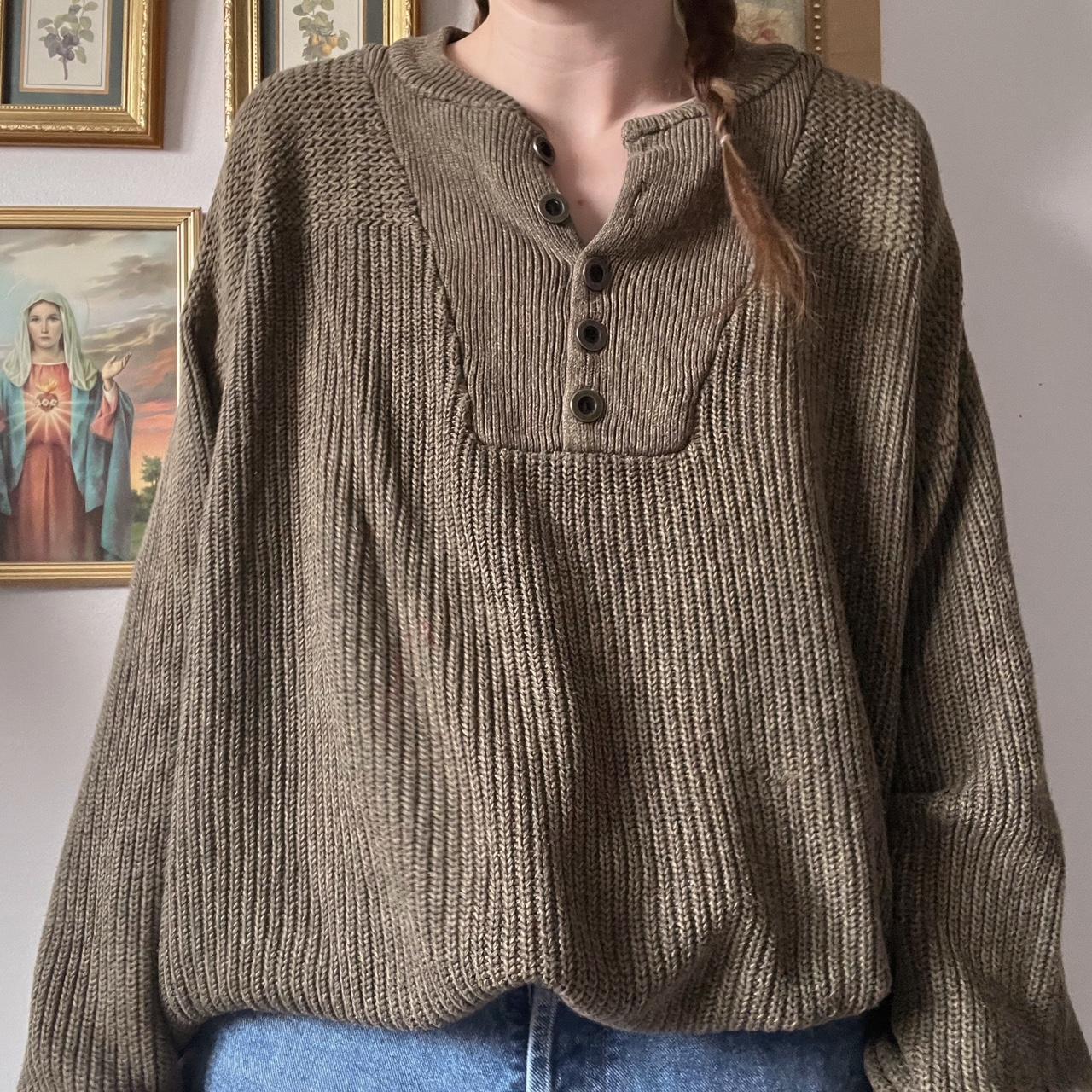 Oversized dark green knit (XXL)