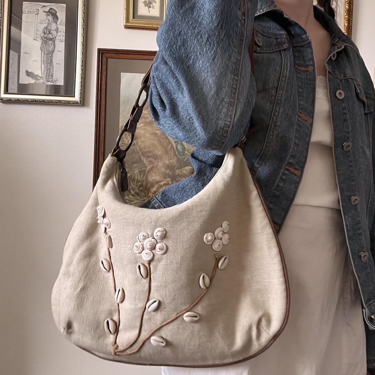 Whimsical canvas shell bag