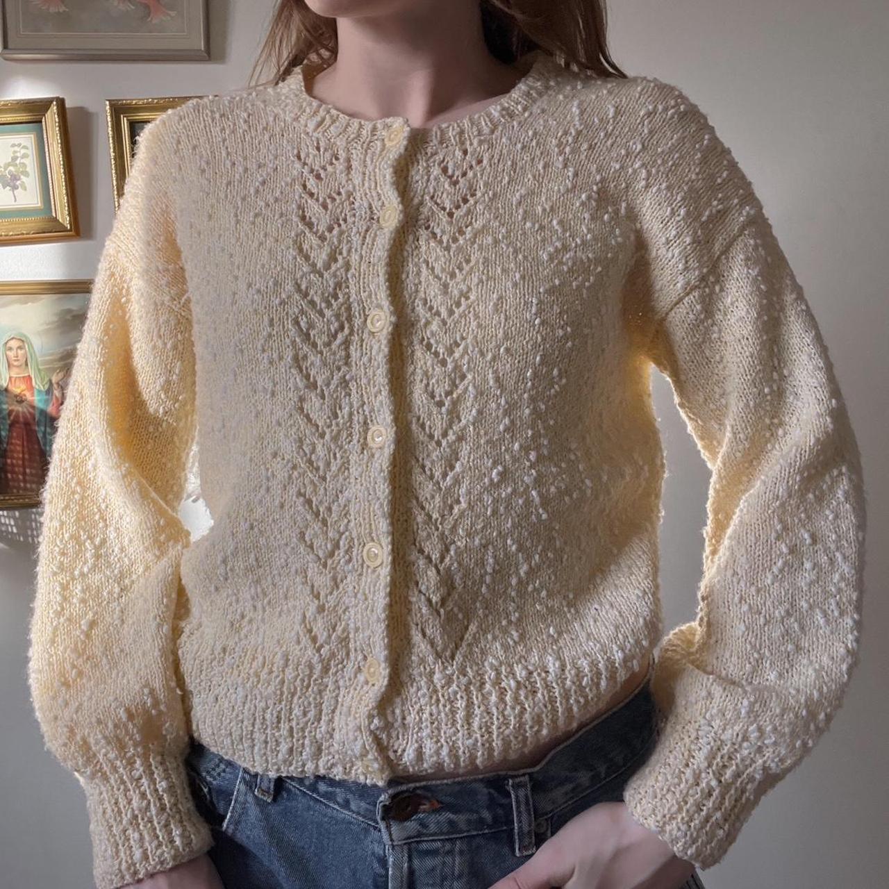 Buttercream vintage knit cardigan (S)