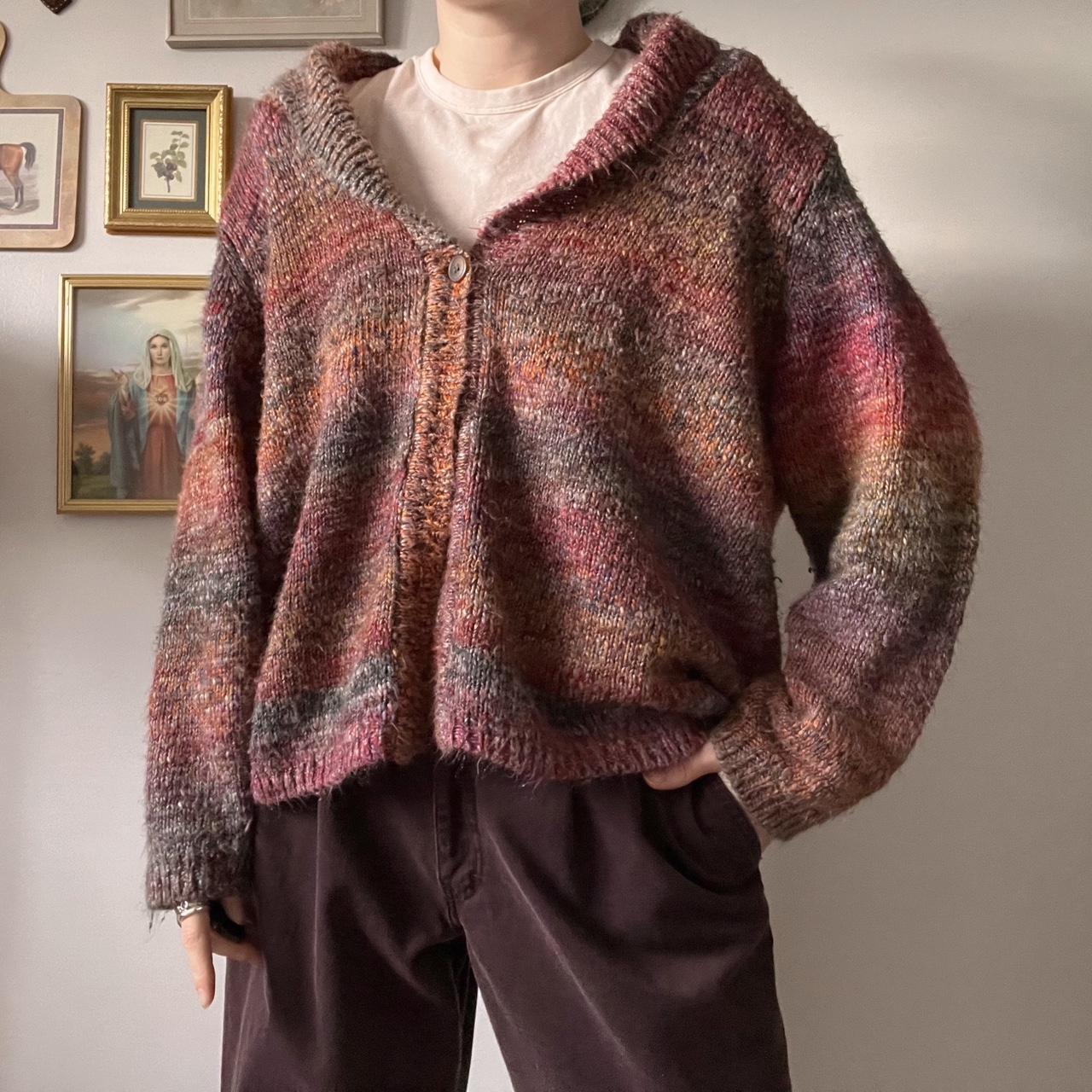 Slouchy rainbow knit cardigan (XL)