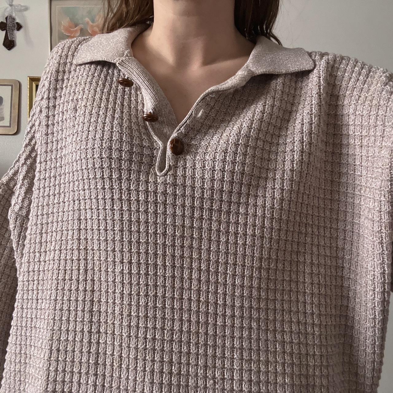 Slouchy oatmeal knit sweater (L)