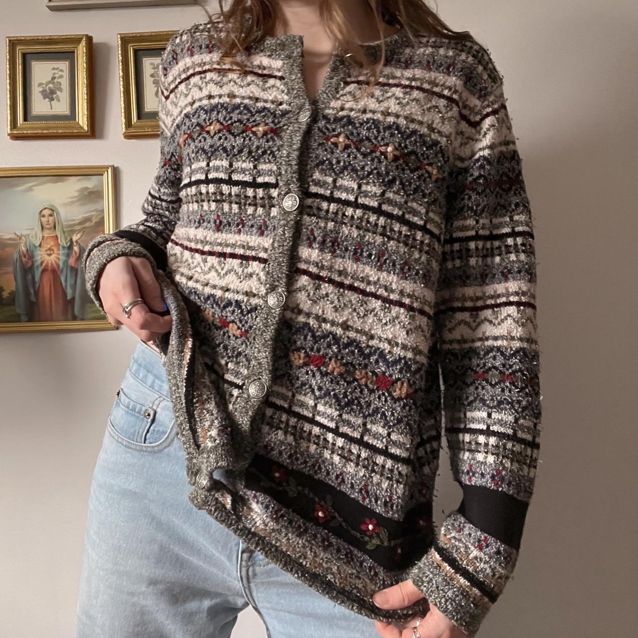 Earthy cottage knit cardigan (M)