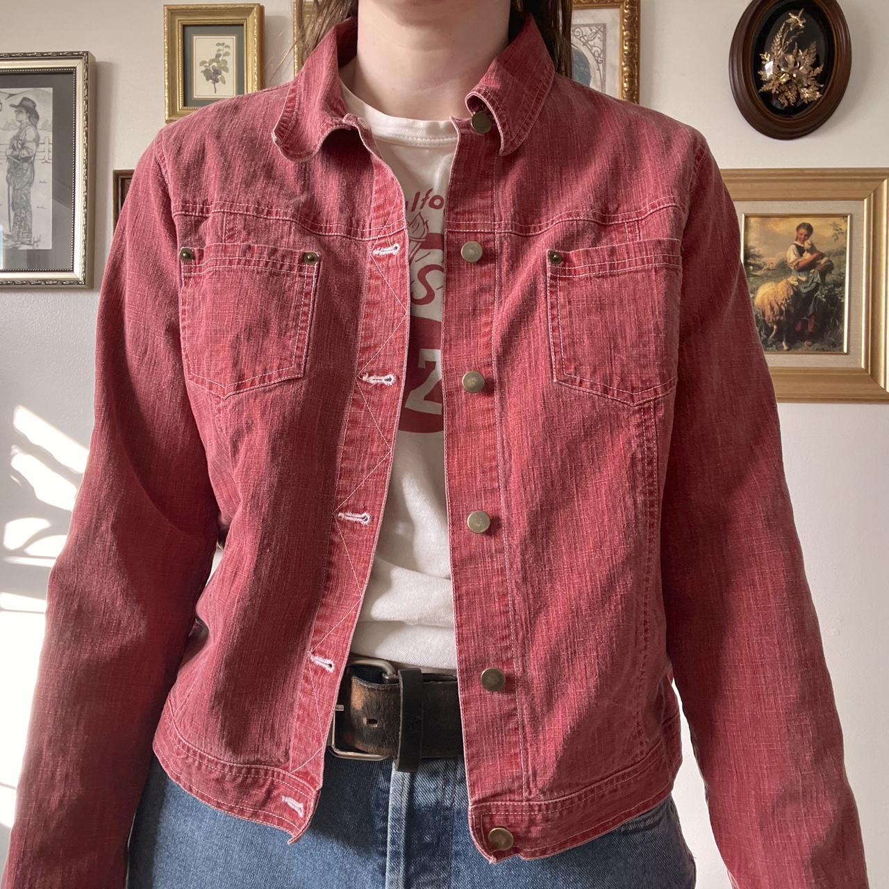 Red denim boxy jacket (S)