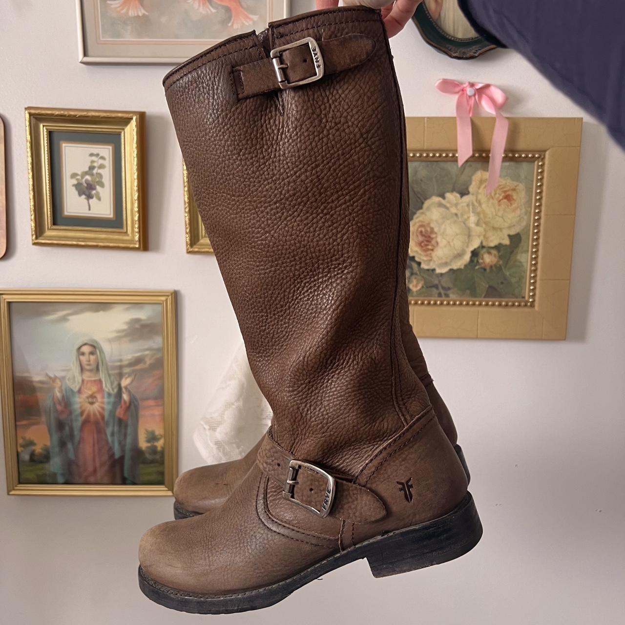 Brown slouch Frye boots (8.5)