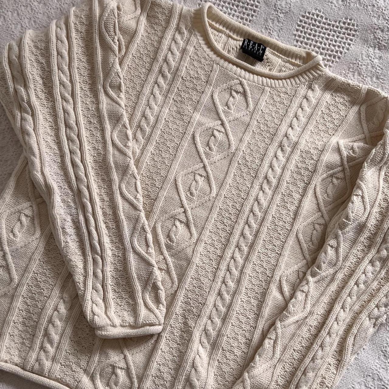 Cream cable knit sweater (S)