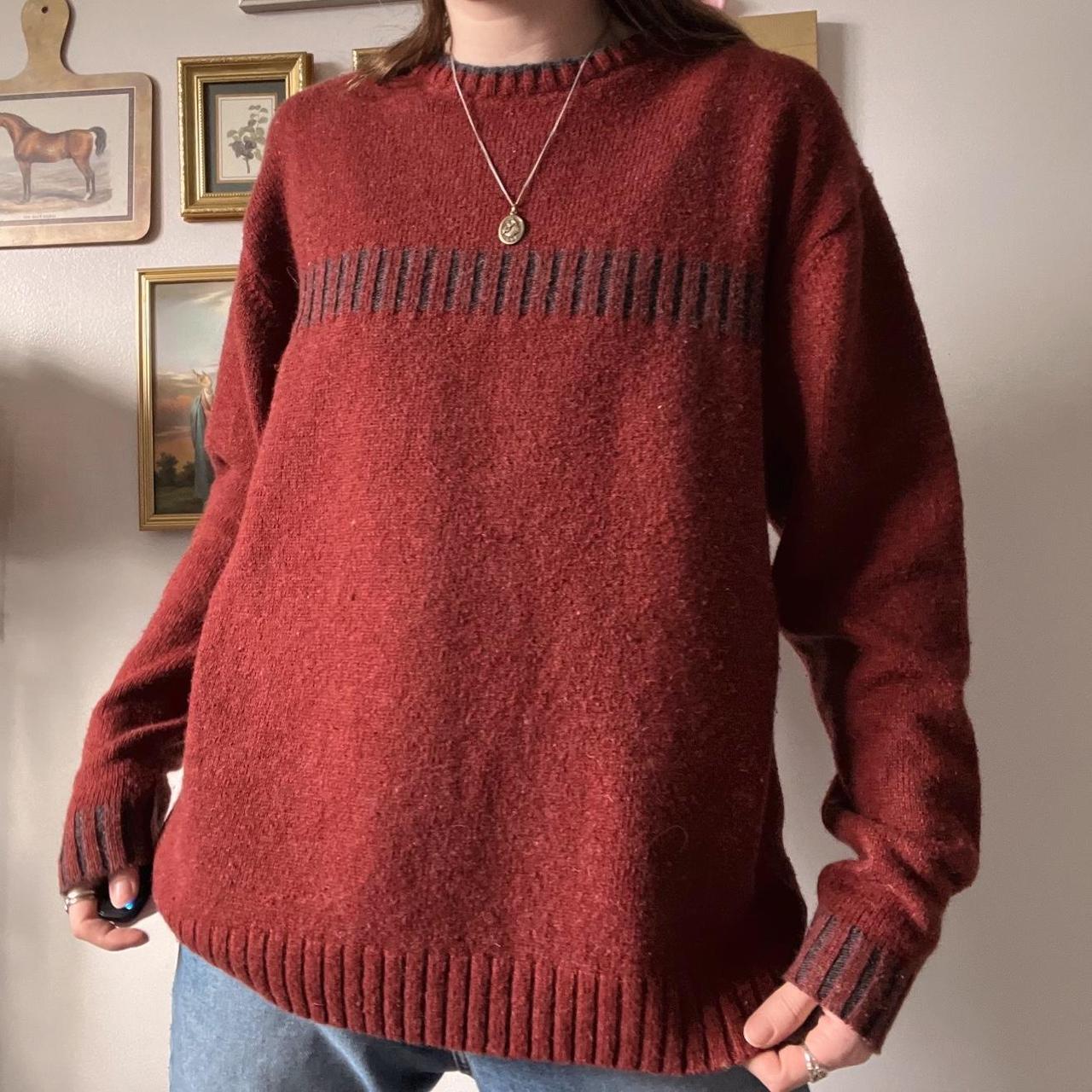 Brick red wool jumper (M)