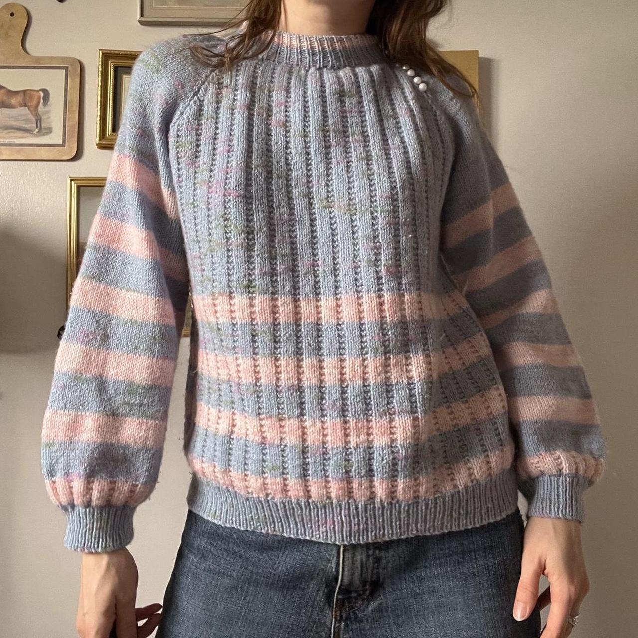 Cotton candy striped knit sweater (S)