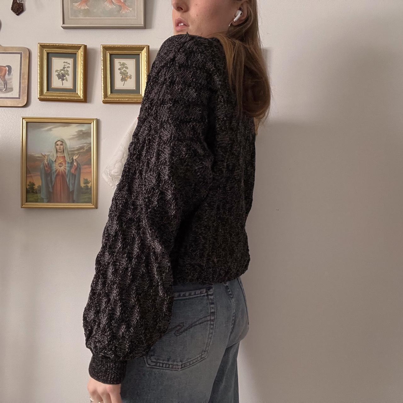 Charcoal diamond textured sweater (L)