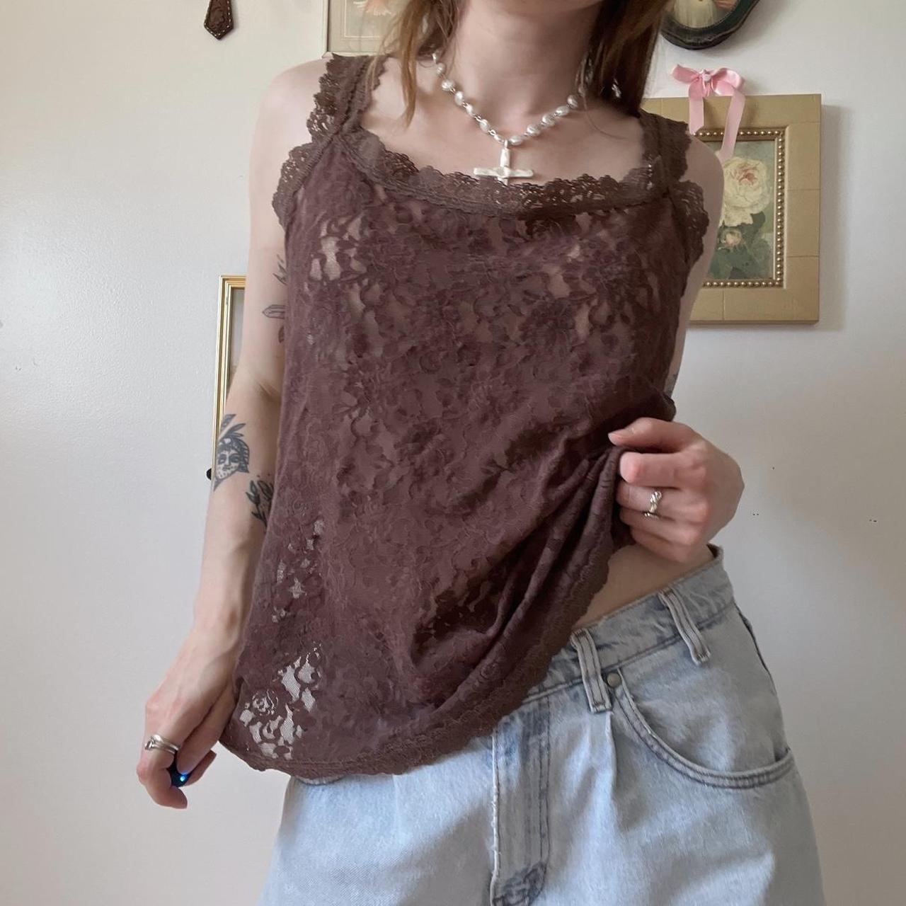 Brown lace cami (XL)