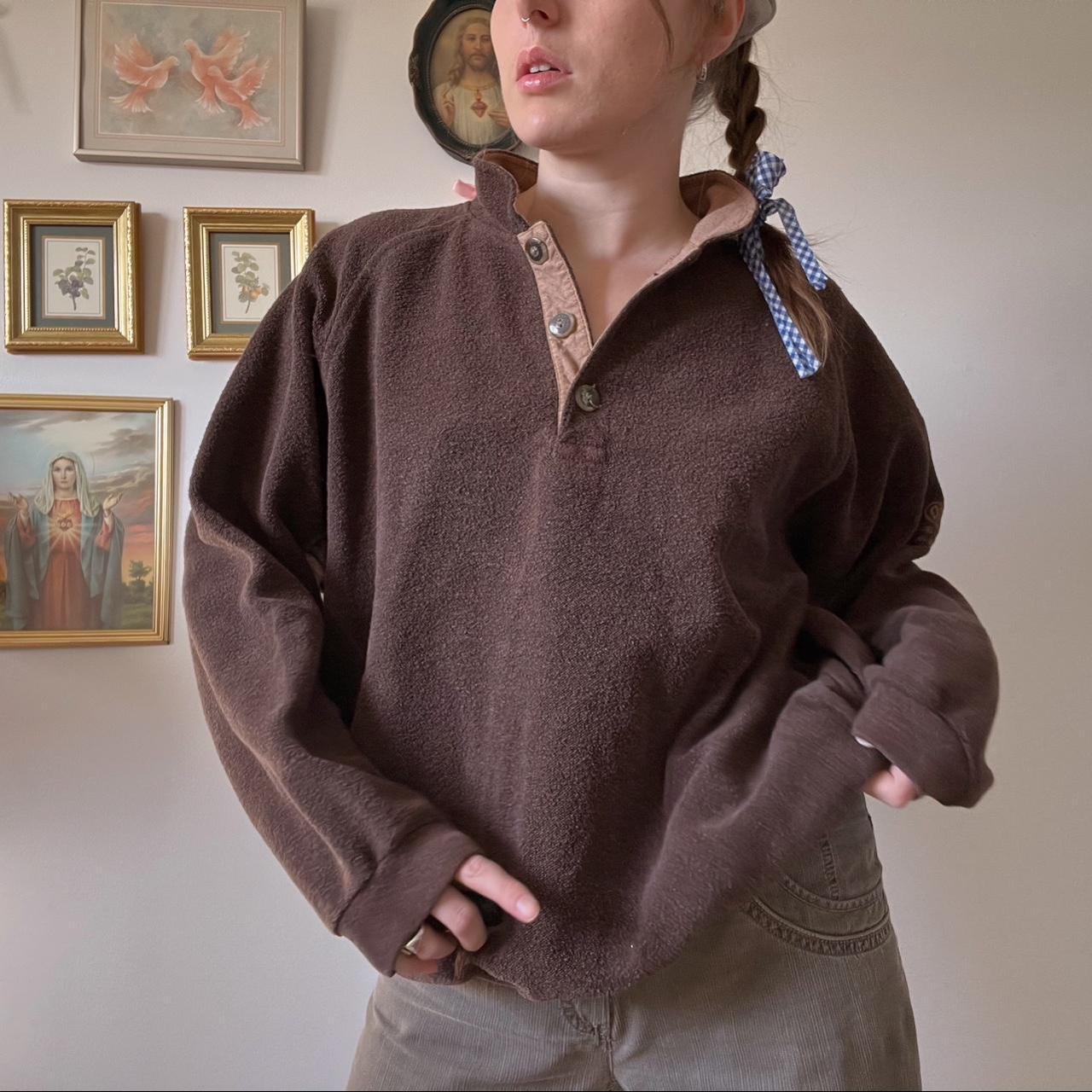 Slouchy brown cabincore sweater (M)