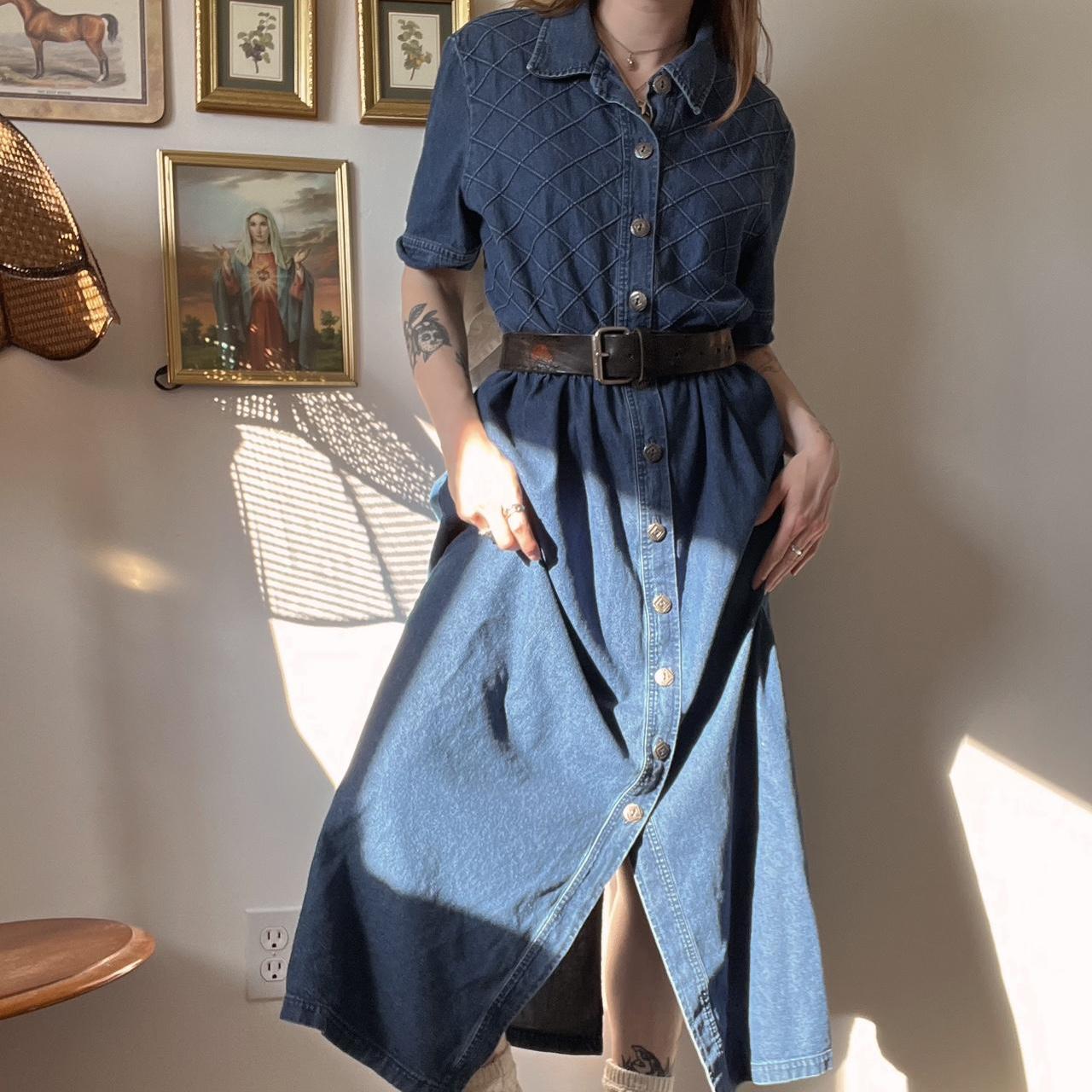 Cottage denim maxi dress (XL)