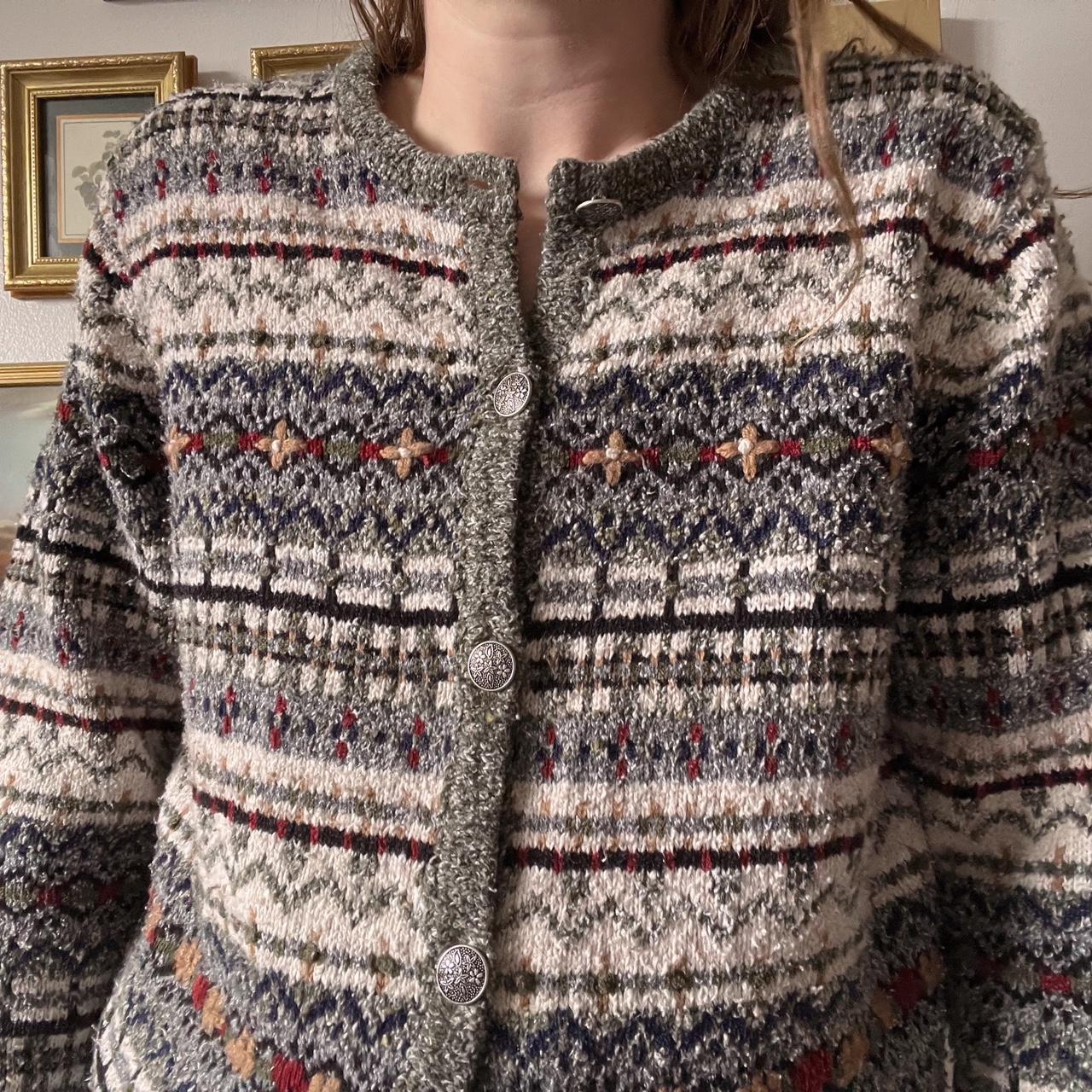 Earthy cottage knit cardigan (M)