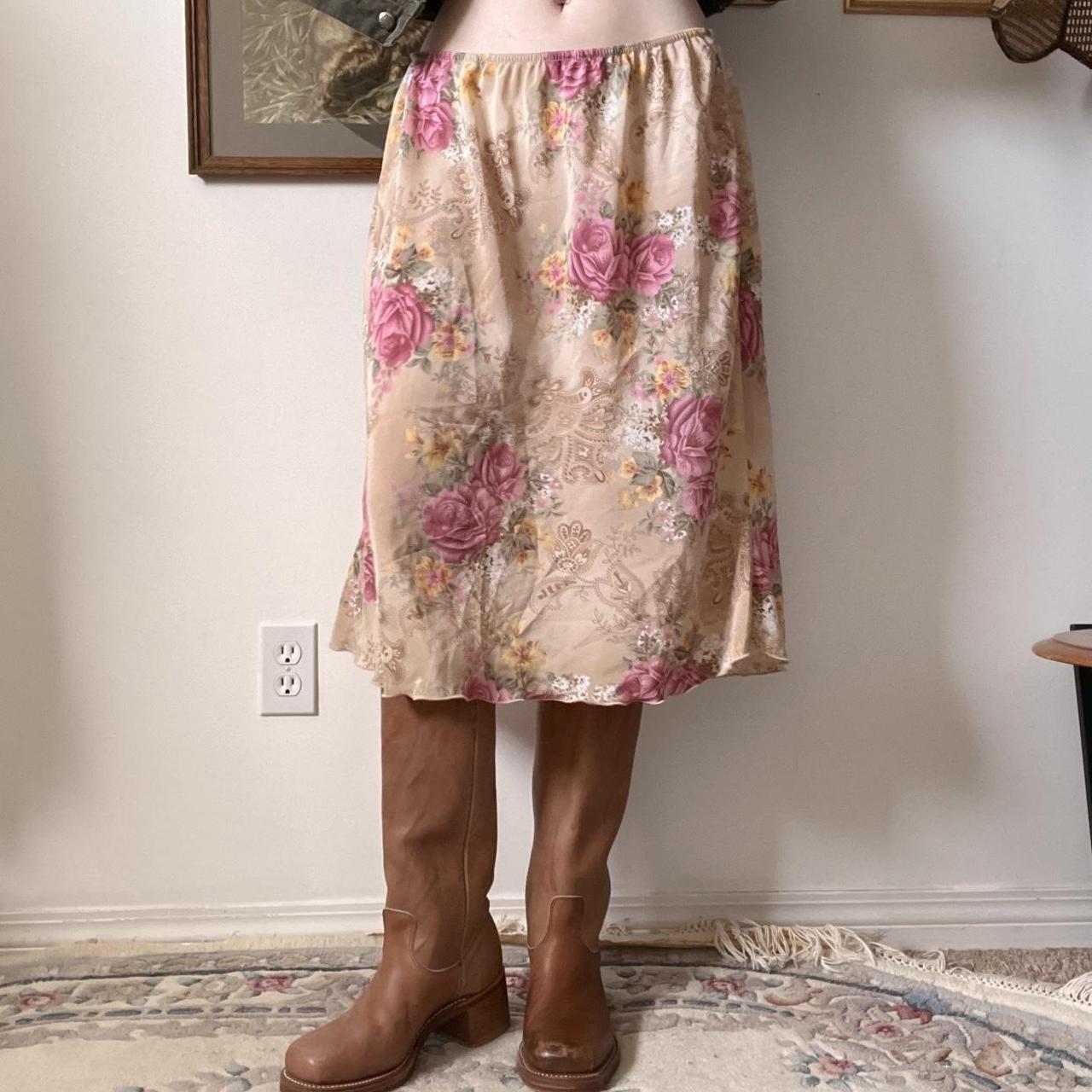 Vintage rose midi skirt (33")