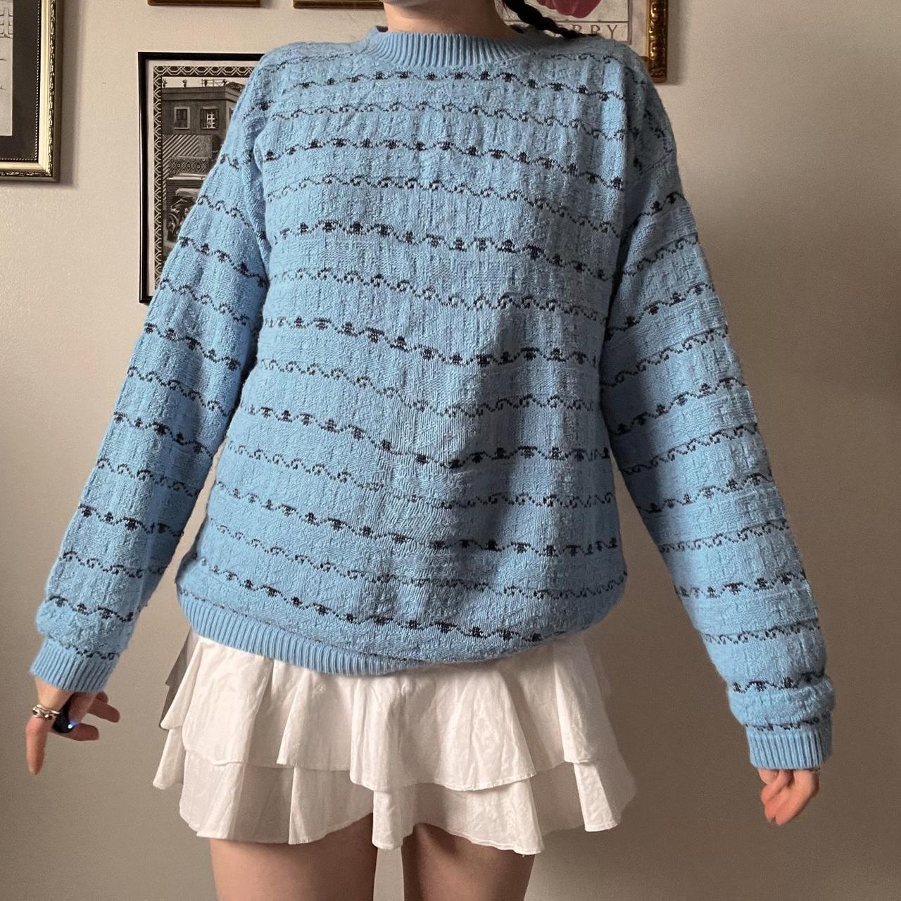 Vintage bluebird striped sweater (L)