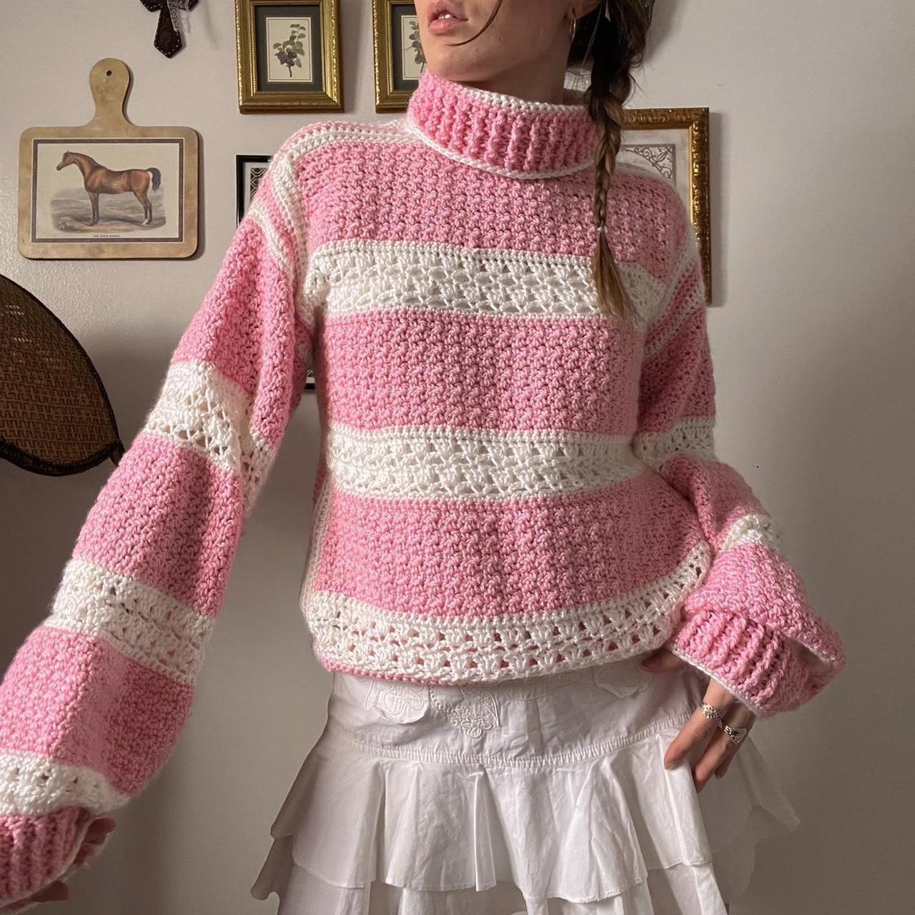 Chunky striped knit sweater (M)