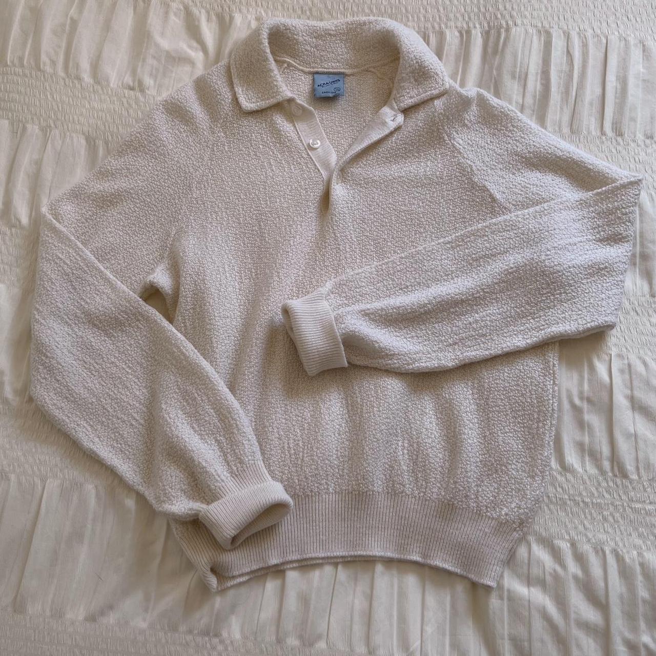 Slouchy white knit sweater (XL)