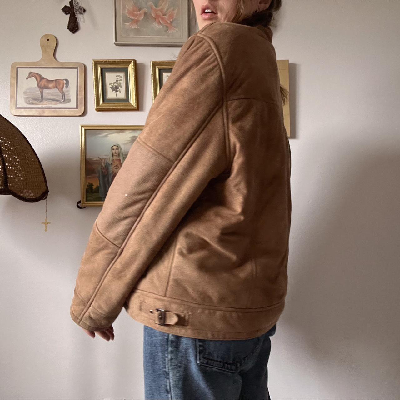 Cozy vintage brown moto jacket (M)