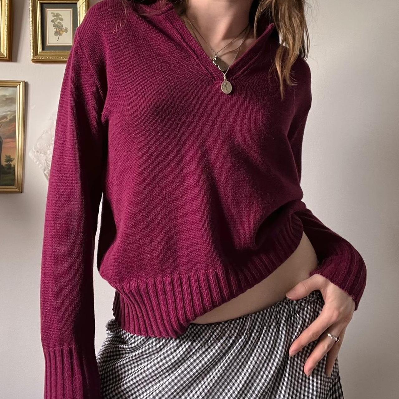 Burgundy knit sweater (M/L)