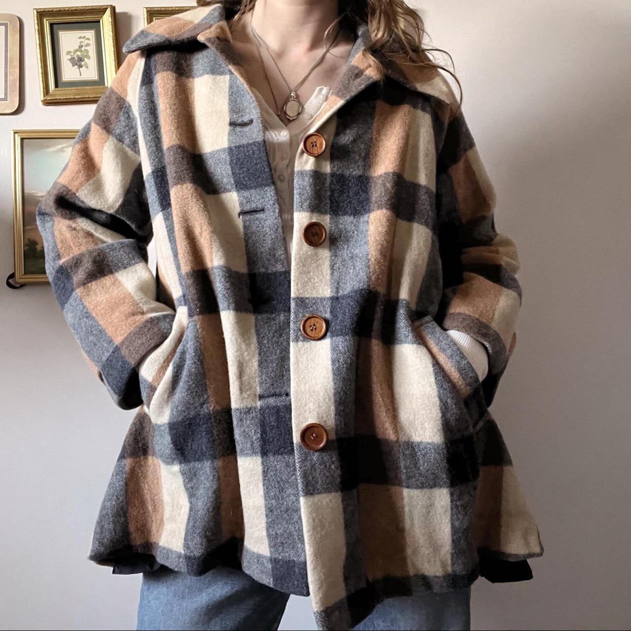 Vintage wool plaid jacket (M)