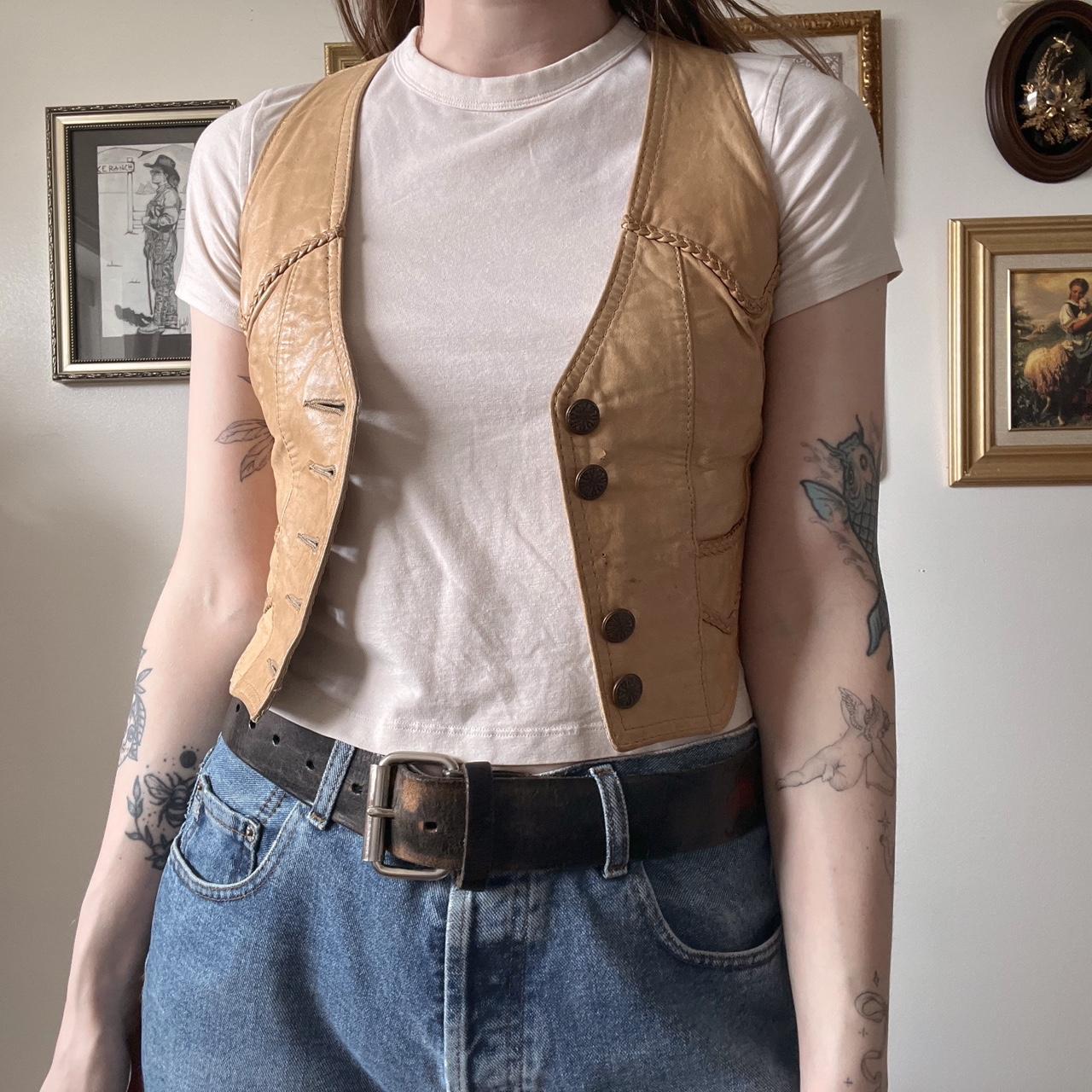 70's leather western vest (XS)