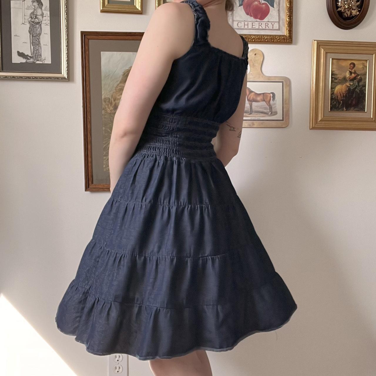 Tiered denim midi dress (M)